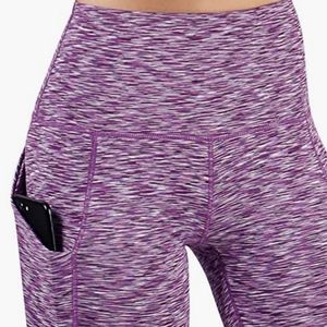 NWT 5" purple spacedye L yoga pocket shorts